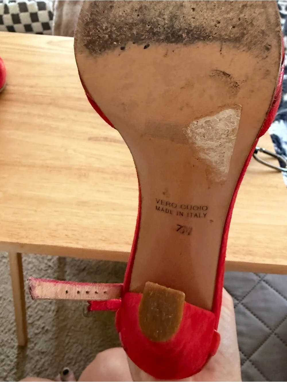 Marc Jacobs Red Suede & Patent Ankle-Strap Heels